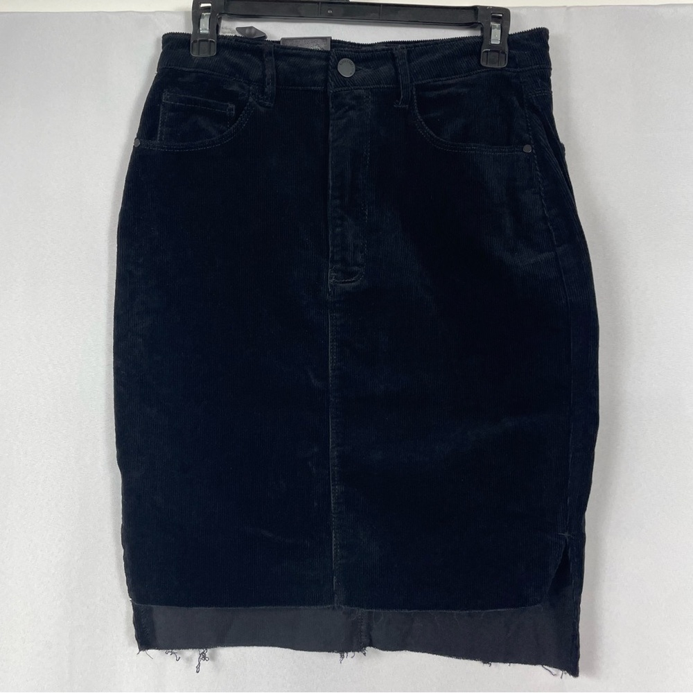 NWT Black Label Corduroy Skirt Mini LG Distressed Minimal Contemporary Chic Edgy